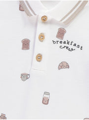 White Breakfast Crew Polo All In One